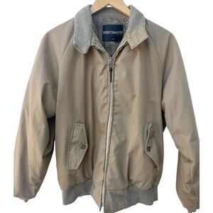 Sportsmaster Jacket Mens Medium Tan Fleece Lined Zip